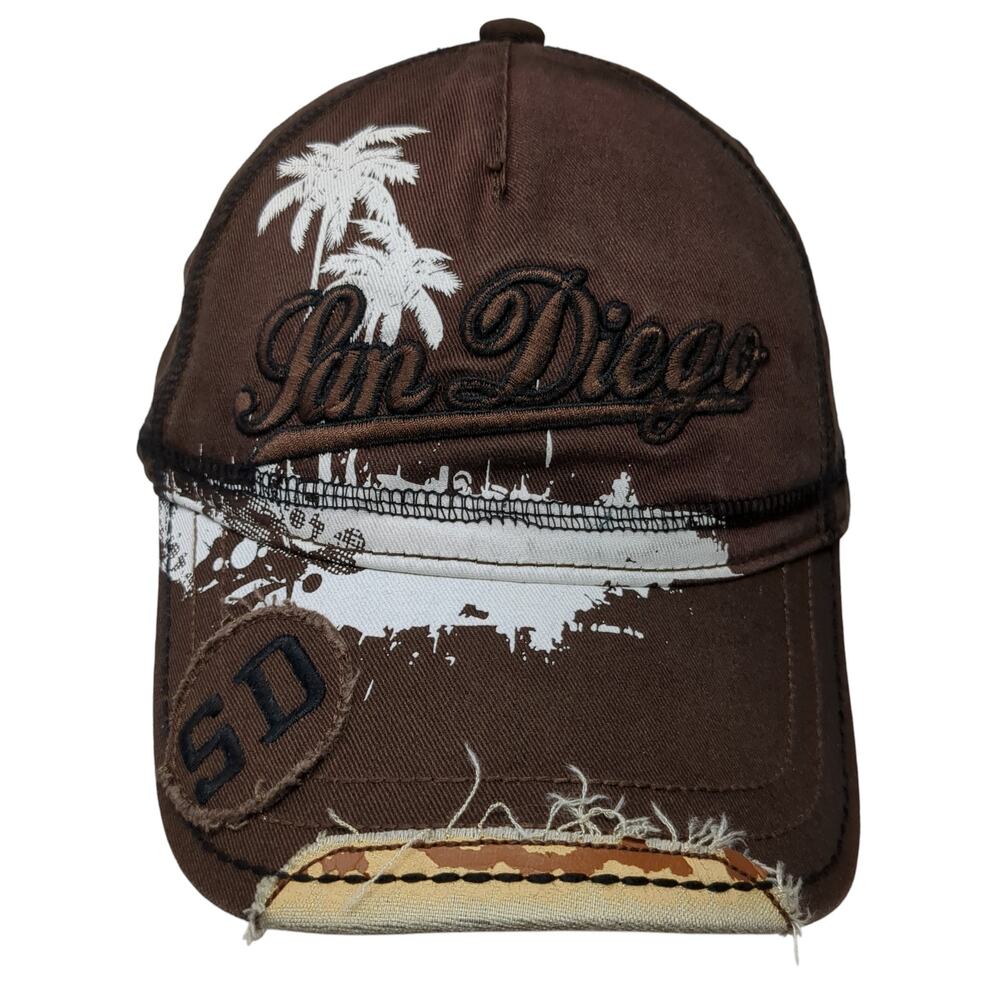 San Diego Slideback 5 Panel Cap Brown OS Adjustable Embroidered Strand Headwear